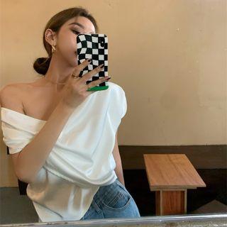 V-neck Plain Loose-fit Top