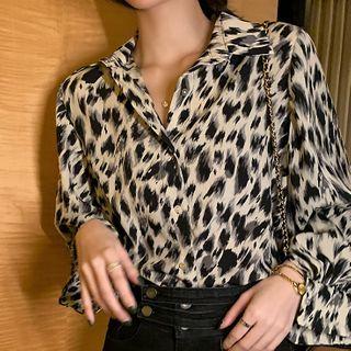 Leopard Print Blouse / Plain Camisole Top