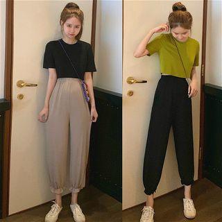 Short Sleeve Plain Tee / Harem Pants