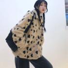 Heart Print Fluffy Jacket