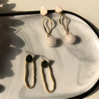 Irregular Hoop Earring 2 - Green - One Size