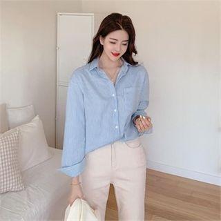 Pocket-patch Striped Shirt