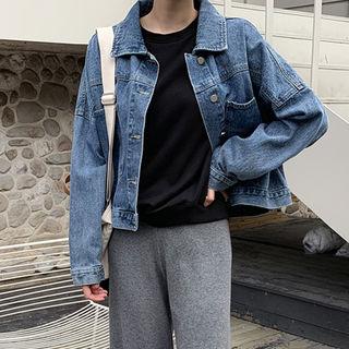 Drop-shoulder Denim Jacket Blue - S