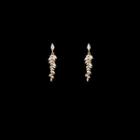 Rhinestone Leaf Drop Earring 1 Pair - Silver Needle Stud Earrings - One Size