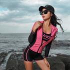 Set: Lettering Tankini + Zip Rashguard