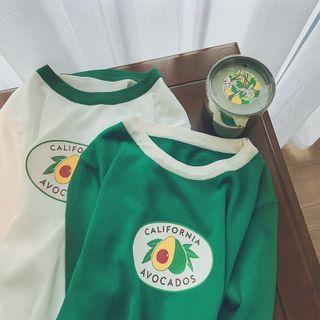 Short-sleeve Print Knit T-shirt