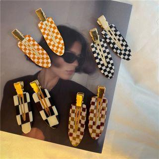 Set Of 2: Checkered Hair Clip