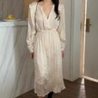 Runched V-neck Maxi Dress