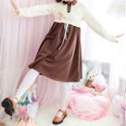 Bear Panel Long-sleeve Collared Dress
