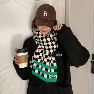 Checkerboard Knit Scarf