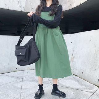 Midi Jumper Dress Green - One Size
