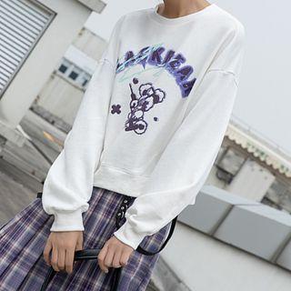Round-neck Printed Oversize Pullover