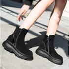 Zipper Platform Short Boots