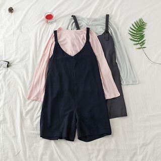 Set: Long-sleeve T-shirt + Plain Playsuit