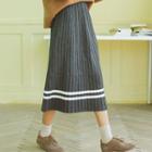 Striped Midi Skirt Dark Gray - One Size