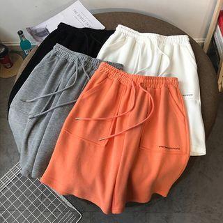 Drawstring Letter Print Sport Shorts