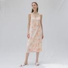 Sleeveless Twisted Printed Midi Dress