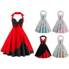 Halter-neck Bow Midi A-line Dress (various Designs)