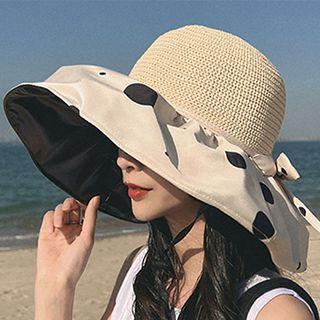 Polka Dot Strawberry Panel Sun Hat