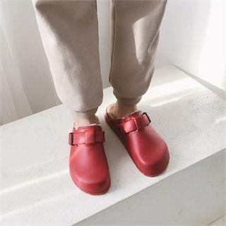 Sherpa-fleece Lined Belted Slide Loafers