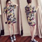 Hooded Camouflage Short-sleeve T-shirt Dress