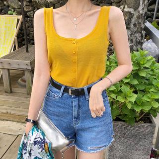 Scoop-neck Colored Sleeveless Top