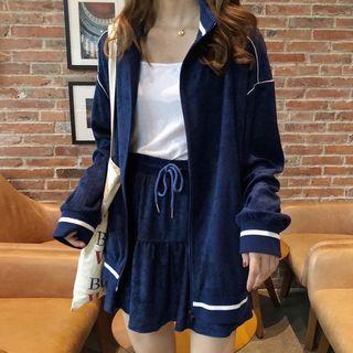 Zip Jacket / A-line Mini Skirt