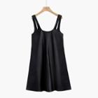 Faux Leather Sleeveless Mini Dress Mini Dress - Black - One Size