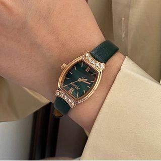Square Strap Watch Dark Green - One Size