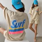 Sweatsuit Set: Surf Letter T-shirt + Shorts
