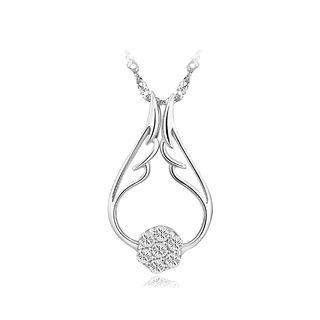 Fashion Angel Wings Pendant With White Austrian Element Crystal And Necklace