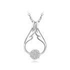 Fashion Angel Wings Pendant With White Austrian Element Crystal And Necklace