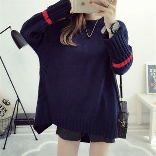 Contrast Stripe Long Sweater