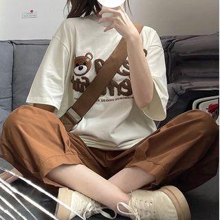 Lettering T-shirt / Loose Fit Pants