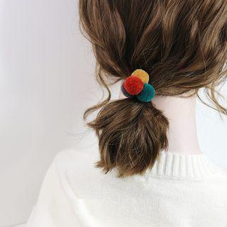 Color-block Pompom Hair Tie