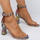 Python Print Chunky-heel Sandals