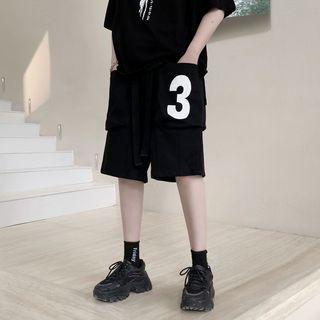 Number Print Sweat Shorts
