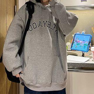 Plain Lettering Loose Fit Hoodie