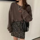 Lettering Oversize Pullover / Printed Mini A-line Skirt