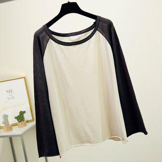 Raglan-sleeve Knit Top As Shown In Figure - One Size