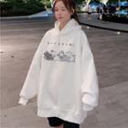 Fleece-lined Animal Printed Hoodie