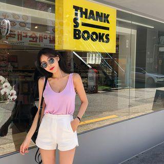 Scoop-neck Ribbed Tank Top