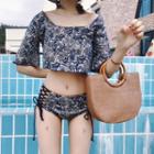 Printed Short-sleeve Tankini