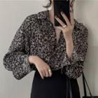 Chiffon Leopard Long-sleeve Shirt