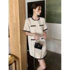 Short-sleeve Check Mini Dress