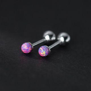 Opal Sterling Silver Through & Through Earring