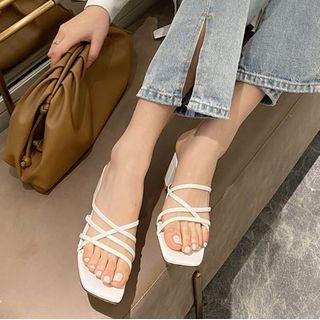 Multi Strap Block Heel Sandals