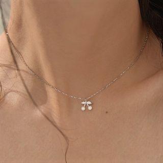 Cherry Pendant Sterling Silver Choker