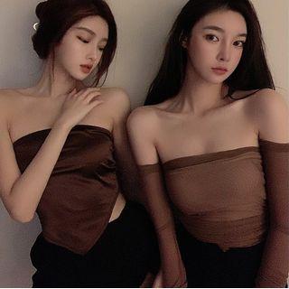 Tube Top / Long-sleeve Off Shoulder Top