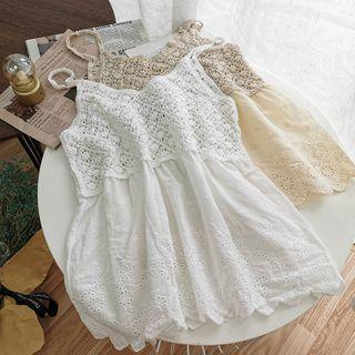 Crochet Panel Eyelet Camisole Top